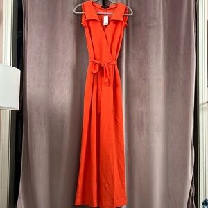 Banana Republic bright orange sleeveless jumpsuit brand new with tags